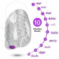  Male Masturbator Vibrating Rechargeable 10 Modes CLEAR